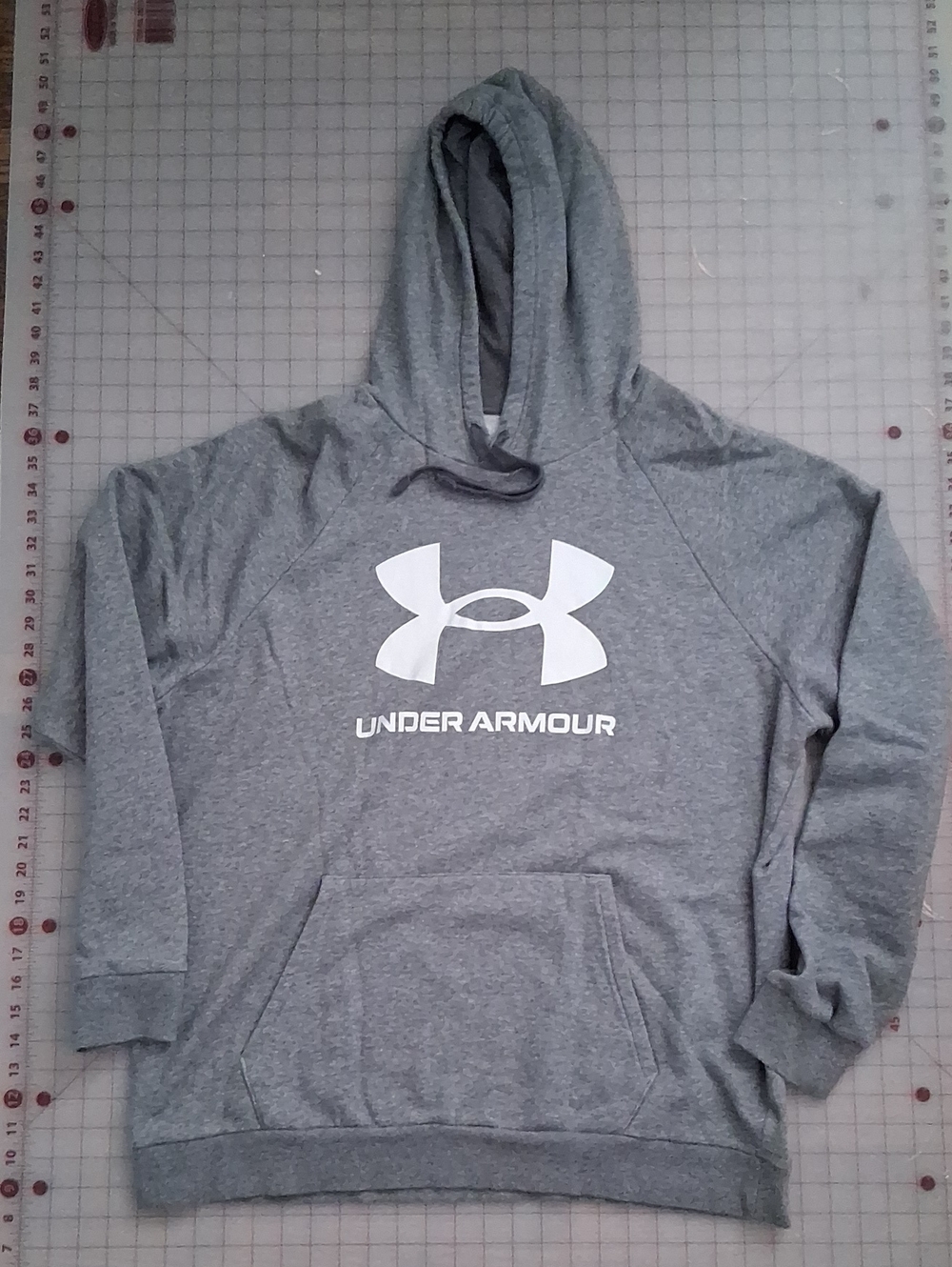 Under Armour Gray Pullover Hoodie with White Logo XXL